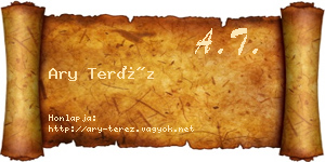 Ary Teréz névjegykártya